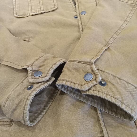 Levi’s Jacket XL Brown Quilted Canvas Work Utility Field Coat Snap Front Chore - Picture 4 of 16